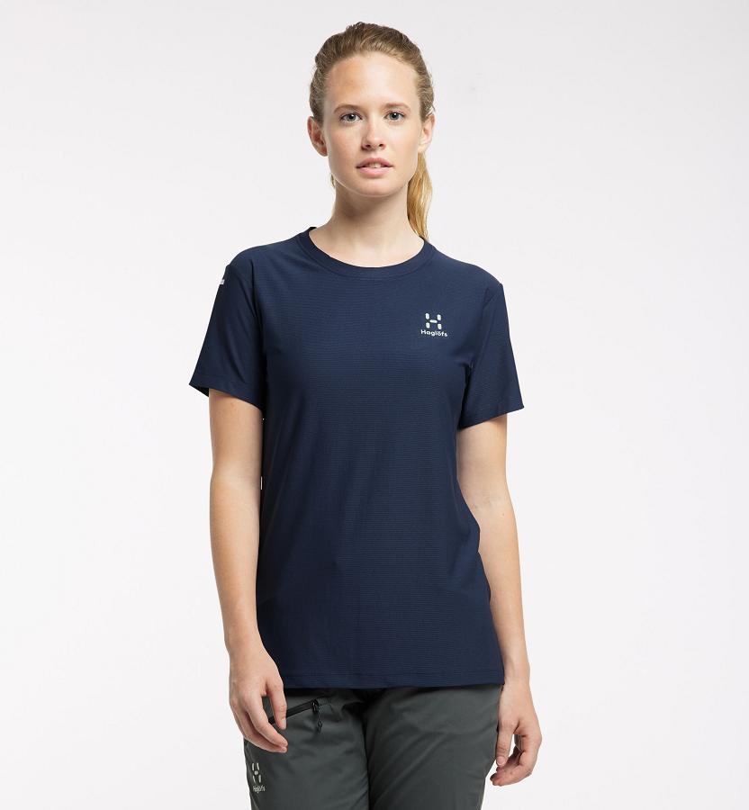 Haglöfs L.I.M Tech T-Shirt Dark Blue For Womens SMTYQ5342 Australia